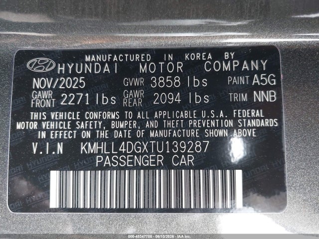 2026 Hyundai Elantra Se მანქანა იყიდება აუქციონზე, vin: KMHLL4DGXTU139287, აუქციონის ნომერი: 45347708