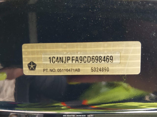 45347750 :رقم المزاد ، 1C4NJPFA9CD698469 vin ، 2012 Jeep Patriot Latitude مزاد بيع