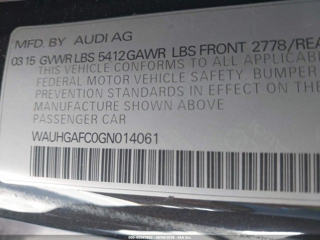 Audi A6 3.0t Premium Plus 2016 WAUHGAFC0GN014061 Image 9