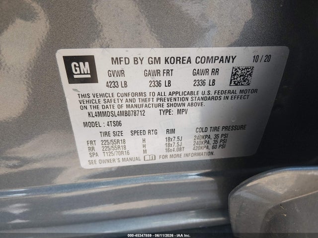 Aukcja sprzedaży 2021 Buick Encore Gx Fwd Select, vin: KL4MMDSL4MB078712, numer aukcji: 45347859