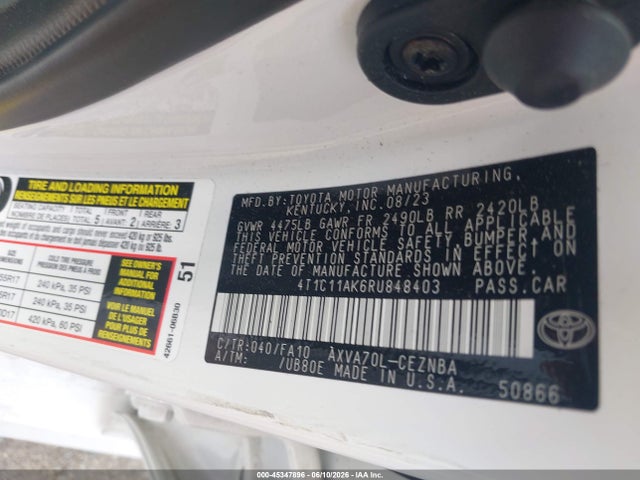 4T1C11AK6RU848403 Toyota CAMRY LE