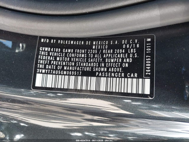 Aukcja sprzedaży 2016 Volkswagen Golf Gti S 2-door, vin: 3VWYT7AU5GM069517, numer aukcji: 45347914