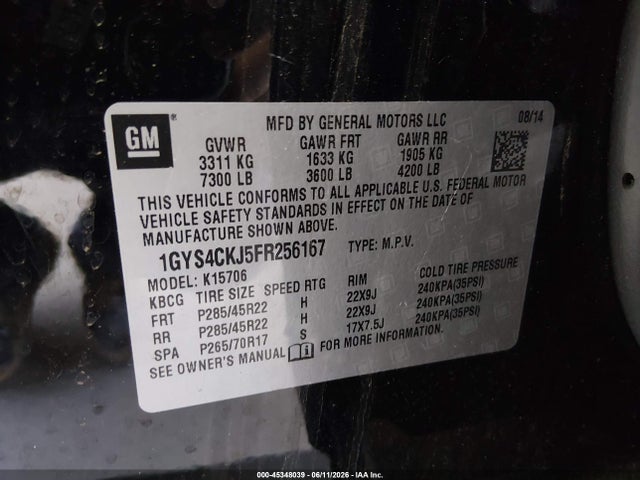 Cadillac Escalade Premium 2015 1GYS4CKJ5FR256167 Image 9