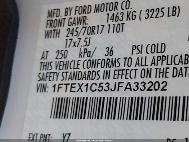 Ford F-150 Xl 2018 1FTEX1C53JFA33202 Image 9