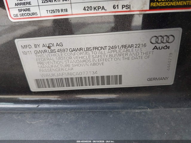 Продажа на аукционе авто 2012 Audi A3 2.0 Tdi Premium, vin: WAUKJAFM6CA077134, номер лота: 45348336