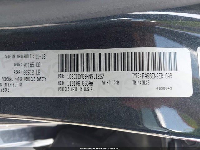 45348392 :رقم المزاد ، 1C3CCCAG9HN511257 vin ، 2017 Chrysler 200 Limited Platinum مزاد بيع