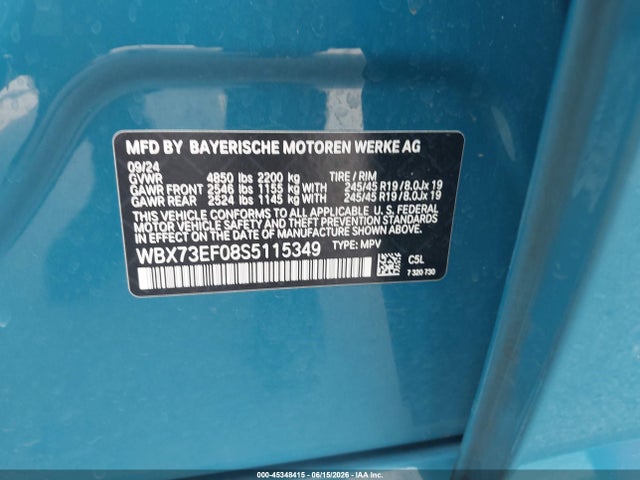 Продажа на аукционе авто 2025 Bmw X1 Xdrive28i, vin: WBX73EF08S5115349, номер лота: 45348415