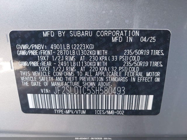Subaru Forester Touring 2025 JF2SLDTC5SH580493 Image 9