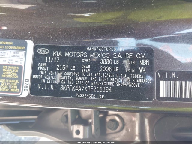 KIA FORTE LX 2018 3KPFK4A7XJE216194 Image 9
