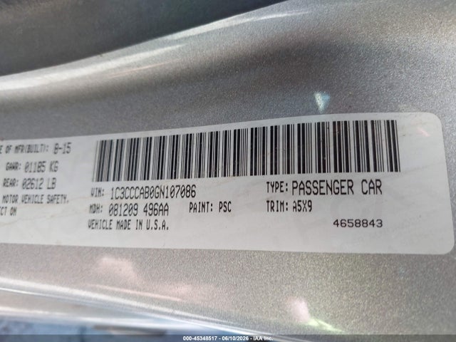 Chrysler 200 Limited 2016 1C3CCCAB0GN107086 Image 9