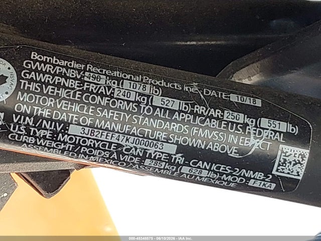 Can-Am Ryker 2019 3JB2FEF47KJ000063 Image 10