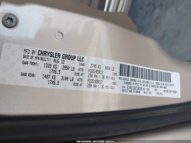 Aukcja sprzedaży 2013 Chrysler Town & Country Touring, vin: 2C4RC1BG7DR539144, numer aukcji: 45348585