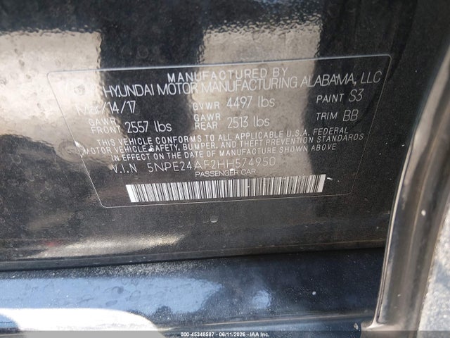 Hyundai SONATA SE 2017 5NPE24AF2HH574950 Image 9