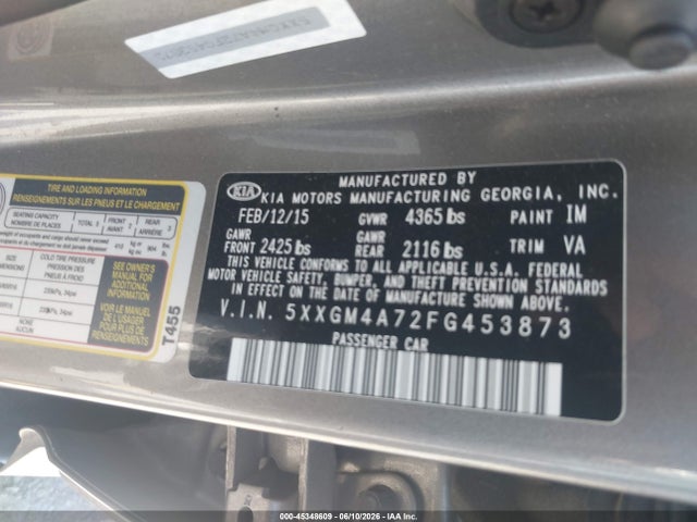 KIA Optima Lx 2015 5XXGM4A72FG453873 Image 9