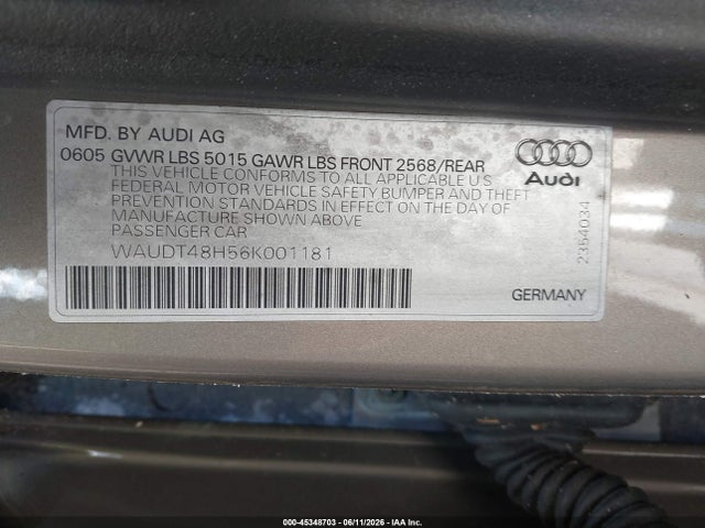 Продаж на аукціоні авто 2006 Audi A4 3.0, vin: WAUDT48H56K001181, номер лоту: 45348703