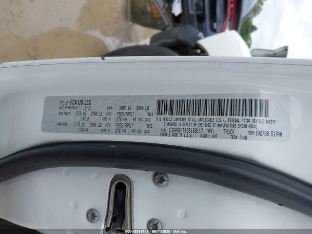 2016 Ram 1500 Tradesman მანქანა იყიდება აუქციონზე, vin: 1C6RR6FT4GS168117, აუქციონის ნომერი: 45348748