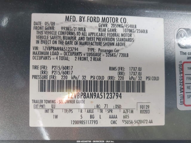 Продаж на аукціоні авто 2010 Ford Mustang V6, vin: 1ZVBP8AN9A5123794, номер лоту: 45348786