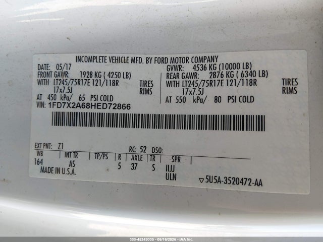 Ford F-250 Xl 2017 1FD7X2A68HED72866 Image 9