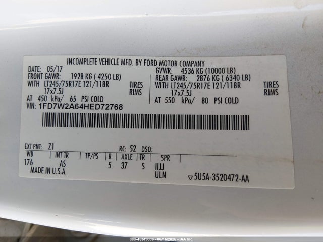 Ford F-250 Xl 2017 1FD7W2A64HED72768 Image 9