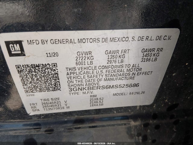 3GNKBERS6MS525686 Chevrolet Blazer Fwd Rs