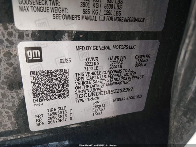 1GCUKDED8SZ232987 Chevrolet Silverado 1500 4wd Standard Bed Lt