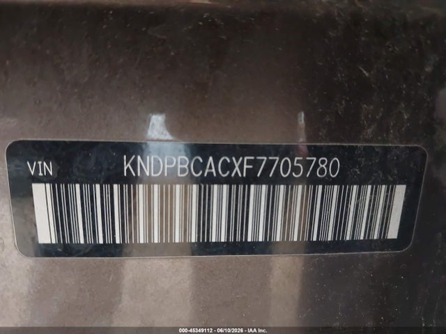 45349112 :رقم المزاد ، KNDPBCACXF7705780 vin ، 2015 Kia Sportage Lx مزاد بيع