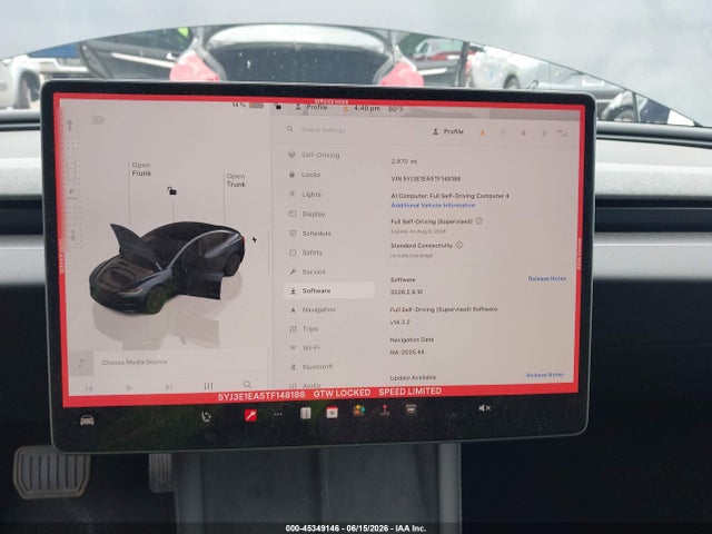 45349146 :رقم المزاد ، 5YJ3E1EA5TF148186 vin ، 2026 Tesla Model 3 Premium Rear-wheel Drive/rear-wheel Drive مزاد بيع
