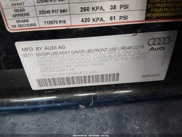 Aukcja sprzedaży 2011 Audi A3 2.0 Tdi Premium, vin: WAUKJAFM6BA142384, numer aukcji: 45349150
