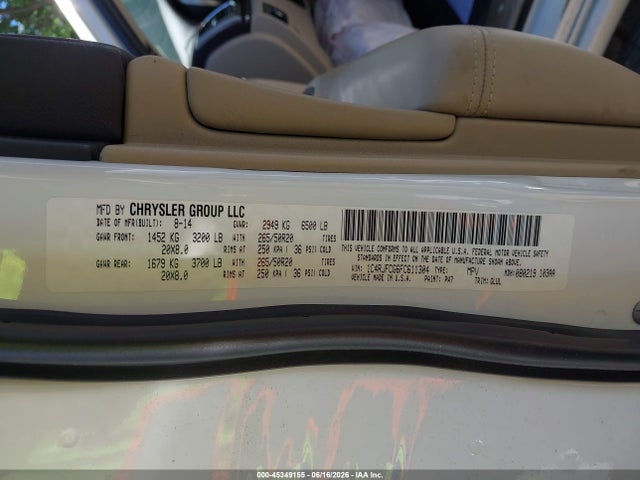 Aukcja sprzedaży 2015 Jeep Grand Cherokee Overland, vin: 1C4RJFCG6FC611304, numer aukcji: 45349155