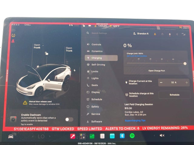 Продаж на аукціоні авто 2023 Tesla Model 3 Rear-wheel Drive, vin: 5YJ3E1EA5PF409788, номер лоту: 45349156