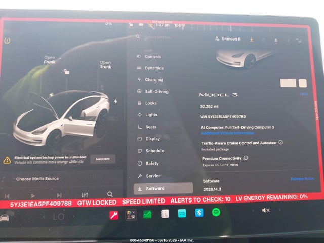 Продаж на аукціоні авто 2023 Tesla Model 3 Rear-wheel Drive, vin: 5YJ3E1EA5PF409788, номер лоту: 45349156