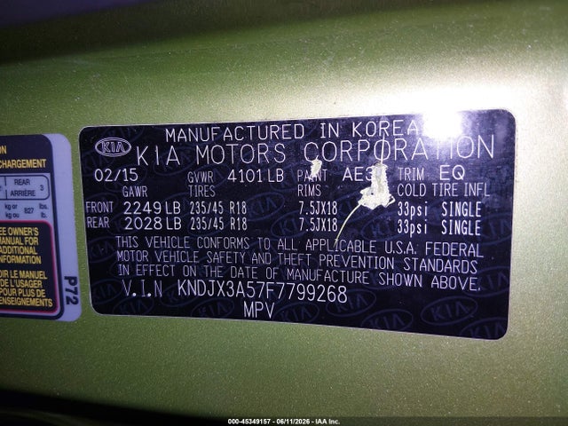 Продажа на аукционе авто 2015 Kia Soul !, vin: KNDJX3A57F7799268, номер лота: 45349157