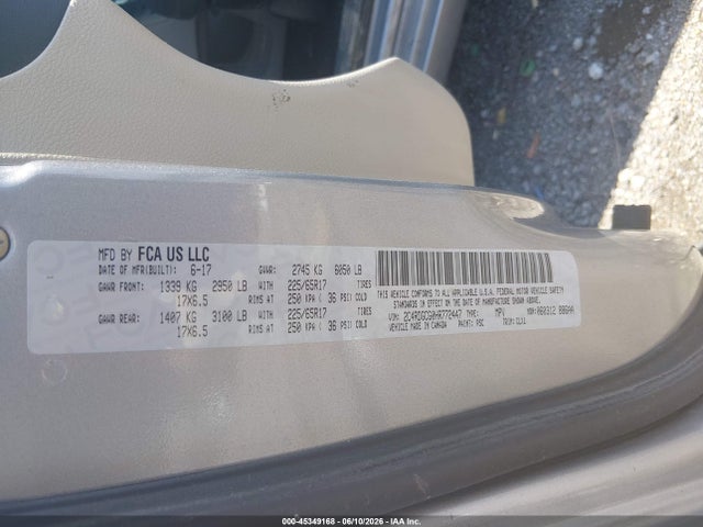 Продажа на аукционе авто 2017 Dodge Grand Caravan Sxt, vin: 2C4RDGCG0HR772447, номер лота: 45349168