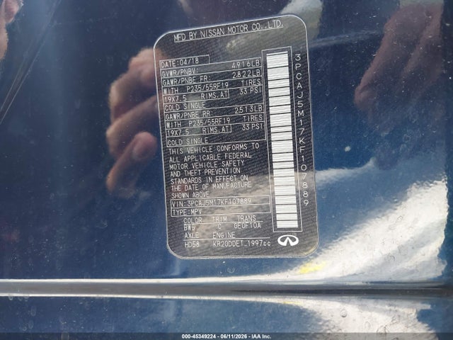 Продажа на аукционе авто 2019 Infiniti Qx50 Essential, vin: 3PCAJ5M17KF107889, номер лота: 45349224