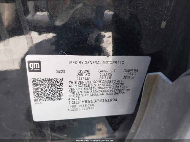 1G1FY6S03P4151994 Chevrolet Bolt Euv Fwd Lt