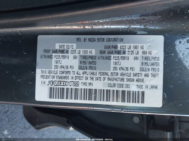 Aukcja sprzedaży 2013 Mazda Cx-5 Grand Touring, vin: JM3KE2DE3D0107889, numer aukcji: 45349324
