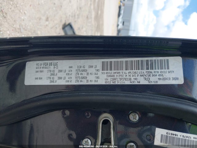 45349390 :رقم المزاد ، 1C6RR7LT9FS783108 vin ، 2015 Ram 1500 Lone Star مزاد بيع