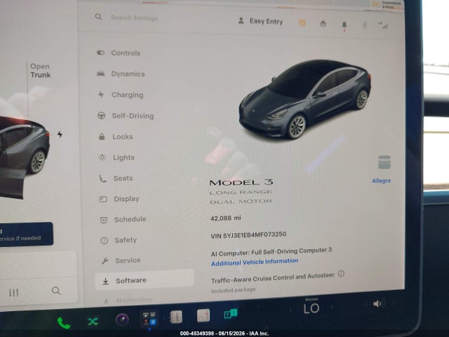 Tesla Model 3 Long Range 2021 5YJ3E1EB4MF073250 Image 7