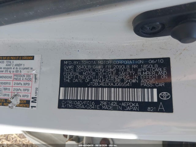 Auction sale of the 2010 Toyota Corolla Le, vin: JTDBU4EEXAJ065541, lot number: 45349430