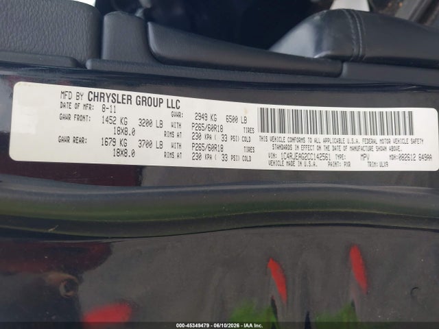 Продажа на аукционе авто 2012 Jeep Grand Cherokee Laredo, vin: 1C4RJEAG2CC142561, номер лота: 45349479