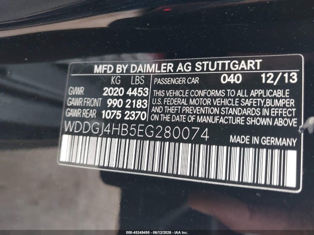 2014 Mercedes-benz C 250 მანქანა იყიდება აუქციონზე, vin: WDDGJ4HB5EG280074, აუქციონის ნომერი: 45349495