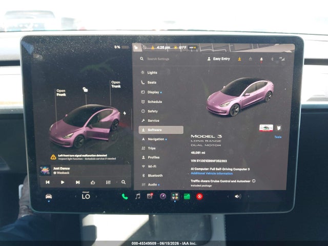 2022 Tesla Model 3 Long Range Dual Motor All-wheel Drive მანქანა იყიდება აუქციონზე, vin: 5YJ3E1EB6NF352393, აუქციონის ნომერი: 45349509