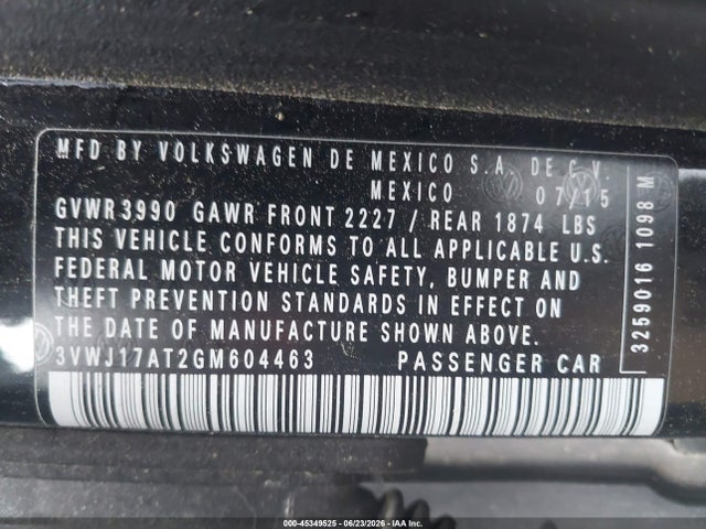 3VWJ17AT2GM604463 Volkswagen Beetle 1.8t Sel