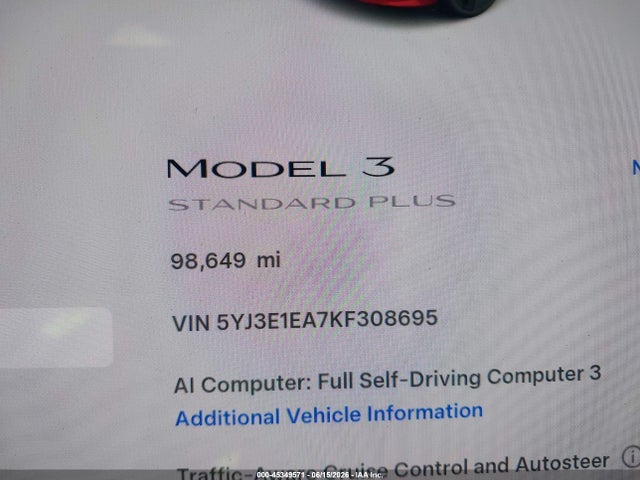 Tesla Model 3 Long Range/mid Range/standard Range/standard Range Plus 2019 5YJ3E1EA7KF308695 Image 16