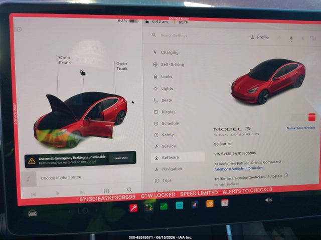 Tesla Model 3 Long Range/mid Range/standard Range/standard Range Plus 2019 5YJ3E1EA7KF308695 Image 7