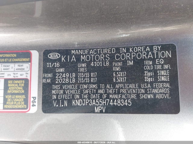 Продаж на аукціоні авто 2017 Kia Soul +, vin: KNDJP3A55H7448345, номер лоту: 45349610