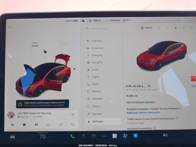 2020 Tesla Model 3 Standard Range Plus Rear-wheel Drive/standard Range Rear-wheel Drive მანქანა იყიდება აუქციონზე, vin: 5YJ3E1EA6LF804623, აუქციონის ნომერი: 45349661