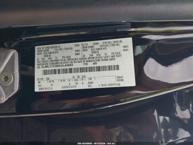 Продажа на аукционе авто 2019 Lincoln Mkc Standard, vin: 5LMCJ1C90KUL43602, номер лота: 45349689