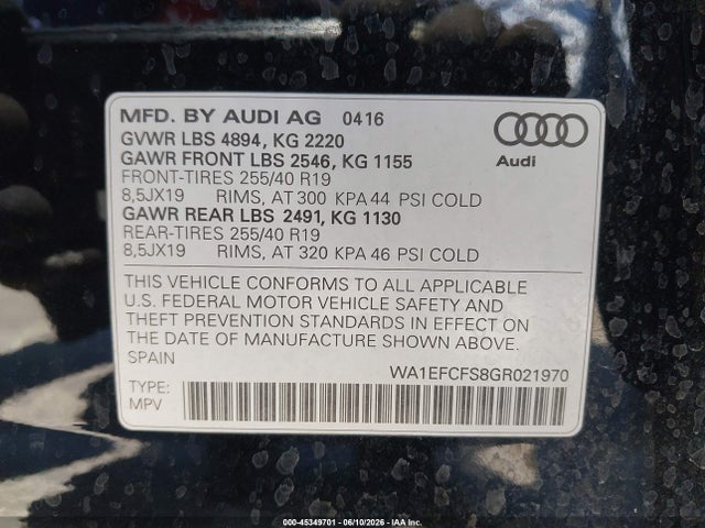 WA1EFCFS8GR021970 Audi Q3 2.0t Premium Plus