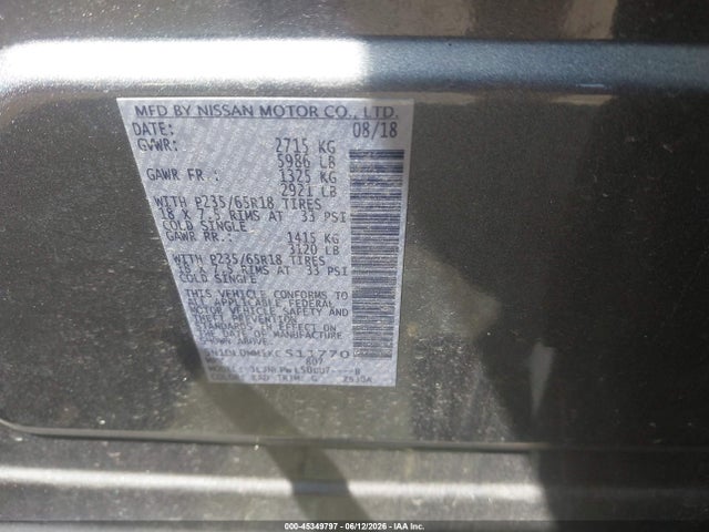 Продажа на аукционе авто 2019 Infiniti Qx60 Pure, vin: 5N1DL0MM1KC511770, номер лота: 45349797